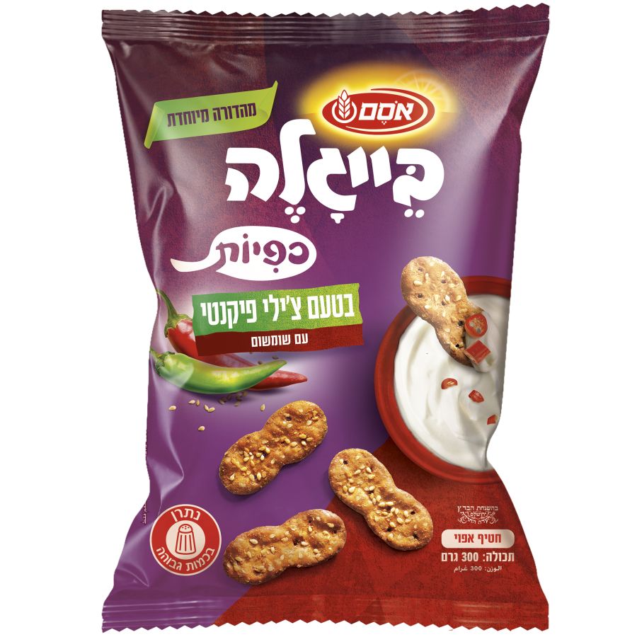 אסם בייגלה כפיות בטעם צ'ילי פיקנטי - צילום סטודיו אסם